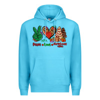Ocean Blue peace love Christmas cakes Premium Hoodie - AdoDesignShop