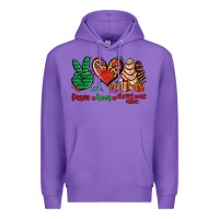 Purple peace love Christmas cakes Premium Hoodie - AdoDesignShop