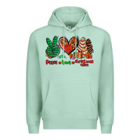Seafoam peace love Christmas cakes Premium Hoodie - AdoDesignShop