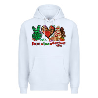 White peace love Christmas cakes Premium Hoodie - AdoDesignShop