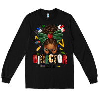 Black director life afro messy bun Long Sleeve Tee - texasbilliewilder