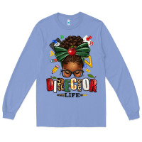Colony Blue director life afro messy bun Long Sleeve Tee - texasbilliewilder