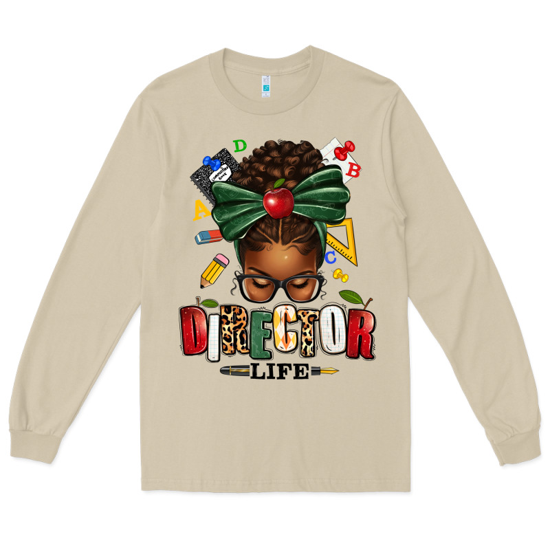 Director Life Afro Messy Bun Long Sleeve Tee by texasbilliewilder | Teevron