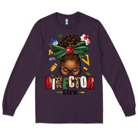 Plum director life afro messy bun Long Sleeve Tee - texasbilliewilder