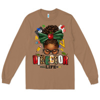 Toasted Coconut director life afro messy bun Long Sleeve Tee - texasbilliewilder