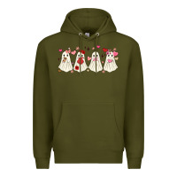 Army Green valentines day ghost Premium Hoodie - MaliasSmallBusiness
