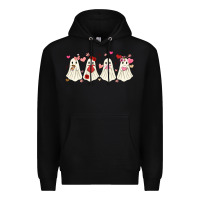 Black valentines day ghost Premium Hoodie - MaliasSmallBusiness