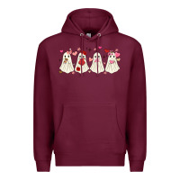 Burgundy valentines day ghost Premium Hoodie - MaliasSmallBusiness