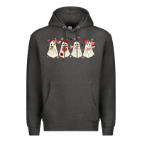 Charcoal Heather valentines day ghost Premium Hoodie - MaliasSmallBusiness