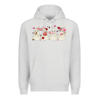 Dove Grey valentines day ghost Premium Hoodie - MaliasSmallBusiness