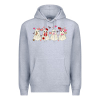 Heather Grey valentines day ghost Premium Hoodie - MaliasSmallBusiness
