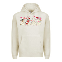 Oatmeal Heather valentines day ghost Premium Hoodie - MaliasSmallBusiness