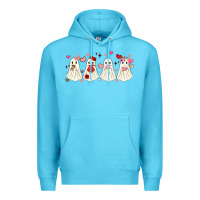 Ocean Blue valentines day ghost Premium Hoodie - MaliasSmallBusiness