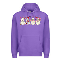 Purple valentines day ghost Premium Hoodie - MaliasSmallBusiness