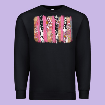 V.d Cow And Lotus Brushstrock Premium Sweatshirt Designed By Adodesignshop