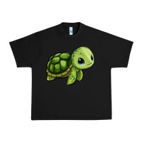 Black cute turtle Urban Heavy Tee - Zillion Design Studio
