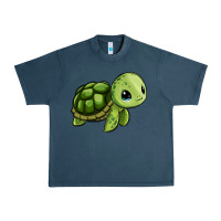 Midnight Navy cute turtle Urban Heavy Tee - Zillion Design Studio