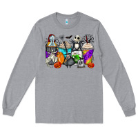 Heather Grey halloween cartoon characters coffee cups Long Sleeve Tee - Zillion Design Studio