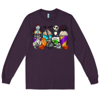 Plum halloween cartoon characters coffee cups Long Sleeve Tee - Zillion Design Studio