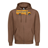 Chestnut school bus Zipper Hoodie - FaDigitalArtStudio