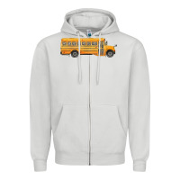 Dove Grey school bus Zipper Hoodie - FaDigitalArtStudio