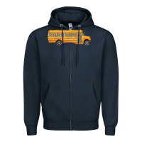 Navy school bus Zipper Hoodie - FaDigitalArtStudio