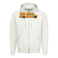 Oatmeal Heather school bus Zipper Hoodie - FaDigitalArtStudio