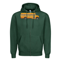 Sports Green school bus Zipper Hoodie - FaDigitalArtStudio