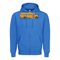 True Royal school bus Zipper Hoodie - FaDigitalArtStudio