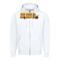 White school bus Zipper Hoodie - FaDigitalArtStudio