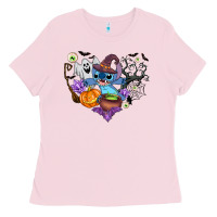 Bubblegum Pink stitch heart halloween Ladies Tee - AdoDesignShop