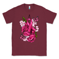 Burgundy Cancer Boxing Gloves with Ribbon Classic Tee - texasbilliewilder