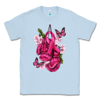 Dusty Blue Cancer Boxing Gloves with Ribbon Classic Tee - texasbilliewilder