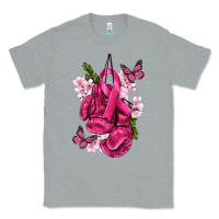 Heather Grey Cancer Boxing Gloves with Ribbon Classic Tee - texasbilliewilder