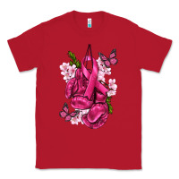 Red Cancer Boxing Gloves with Ribbon Classic Tee - texasbilliewilder
