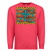 Cardinal western gemstone cross sunflowers leopard serape glitter wooden tumble Premium Sweatshirt - Artiststas