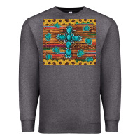 Charcoal Heather western gemstone cross sunflowers leopard serape glitter wooden tumble Premium Sweatshirt - Artiststas