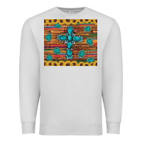 Dove Grey western gemstone cross sunflowers leopard serape glitter wooden tumble Premium Sweatshirt - Artiststas