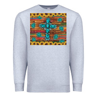 Heather Grey western gemstone cross sunflowers leopard serape glitter wooden tumble Premium Sweatshirt - Artiststas
