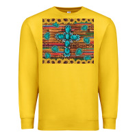 Lemon western gemstone cross sunflowers leopard serape glitter wooden tumble Premium Sweatshirt - Artiststas