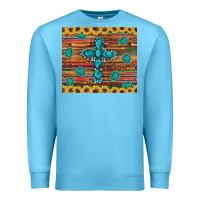 Ocean Blue western gemstone cross sunflowers leopard serape glitter wooden tumble Premium Sweatshirt - Artiststas