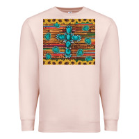 Pale Pink western gemstone cross sunflowers leopard serape glitter wooden tumble Premium Sweatshirt - Artiststas