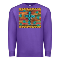 Purple western gemstone cross sunflowers leopard serape glitter wooden tumble Premium Sweatshirt - Artiststas