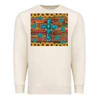 Sandshell western gemstone cross sunflowers leopard serape glitter wooden tumble Premium Sweatshirt - Artiststas