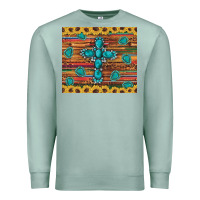Seafoam western gemstone cross sunflowers leopard serape glitter wooden tumble Premium Sweatshirt - Artiststas