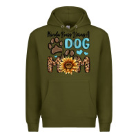 Army Green kinda busy being a dog mom Premium Hoodie - MaliasSmallBusiness