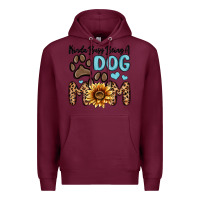 Burgundy kinda busy being a dog mom Premium Hoodie - MaliasSmallBusiness
