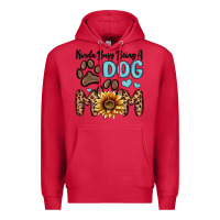 Cardinal kinda busy being a dog mom Premium Hoodie - MaliasSmallBusiness
