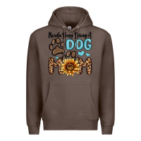 Coffee kinda busy being a dog mom Premium Hoodie - MaliasSmallBusiness