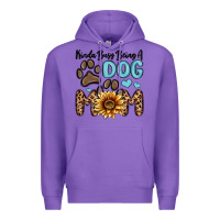 Purple kinda busy being a dog mom Premium Hoodie - MaliasSmallBusiness